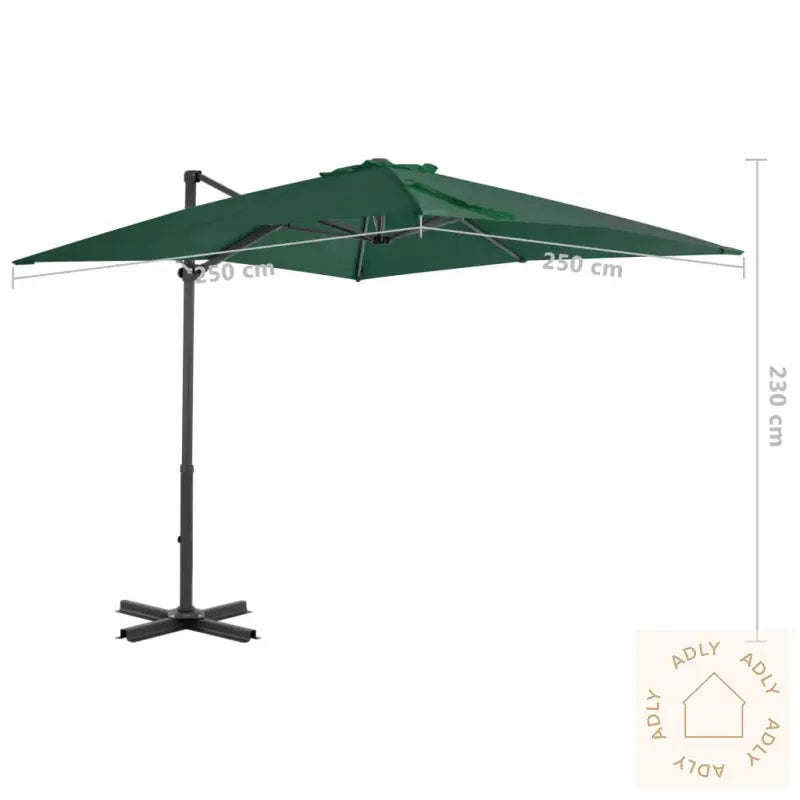 Hengende Hageparasoll Med Aluminiumsstang Grønn 250X250 Cm