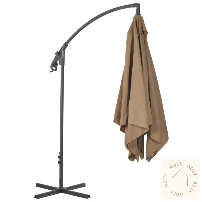 Hengende Hageparasoll Med Stålstang 250X250 Cm Gråbrun