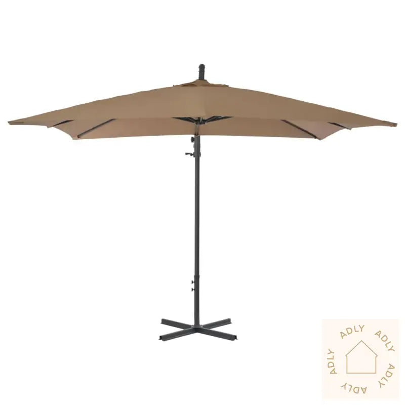 Hengende Hageparasoll Med Stålstang 250X250 Cm Gråbrun