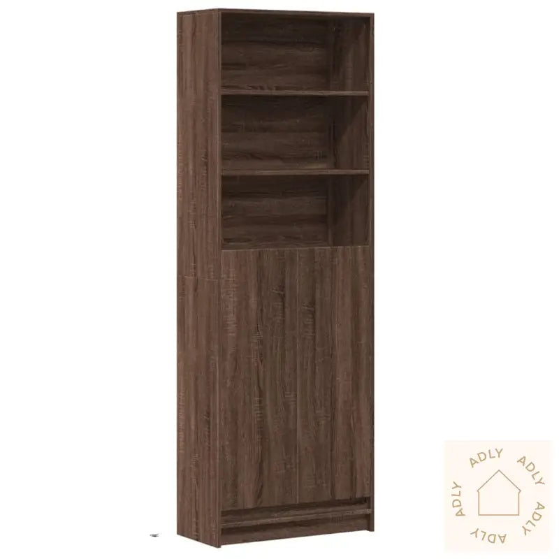 Garderobe Med Led Brun Eik 69X32,5X200 Cm Konstruert Tre