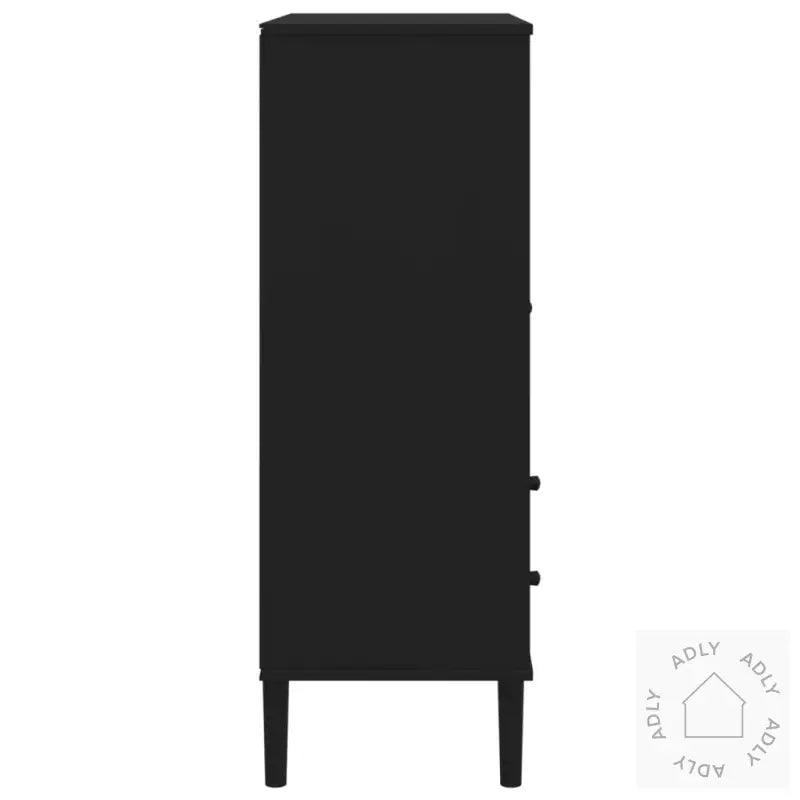 Skjenk Senja Rotting Utseende Svart 90X40X112 Cm Heltre Furu