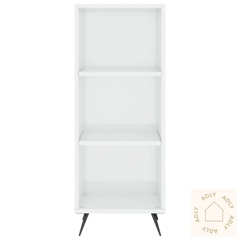 Highboard Høyglans Hvit 34,5X34X180 Cm Konstruert Tre