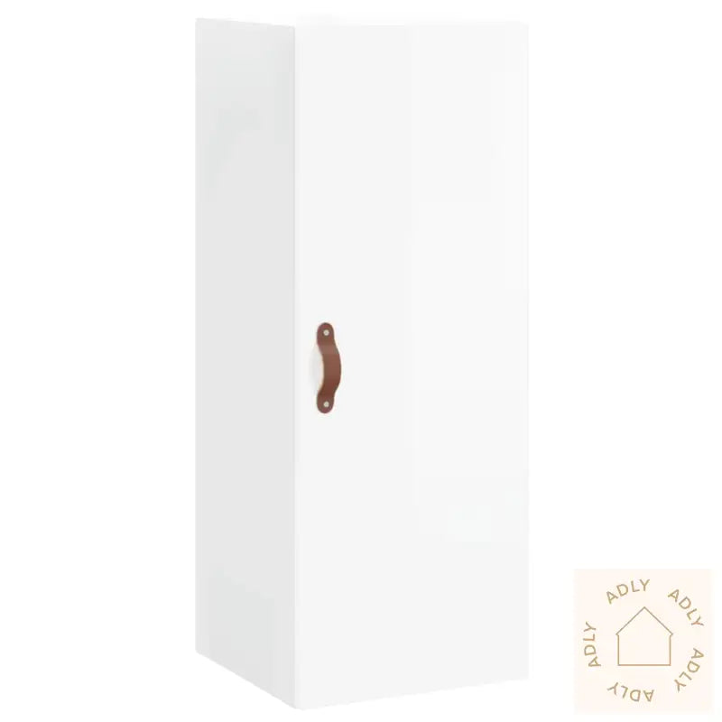 Highboard Høyglans Hvit 34,5X34X180 Cm Konstruert Tre