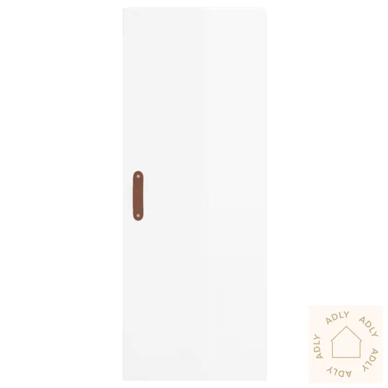 Highboard Høyglans Hvit 34,5X34X180 Cm Konstruert Tre