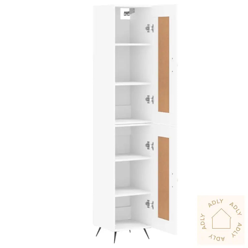 Highboard Hvit 34,5X34X180 Cm Konstruert Tre