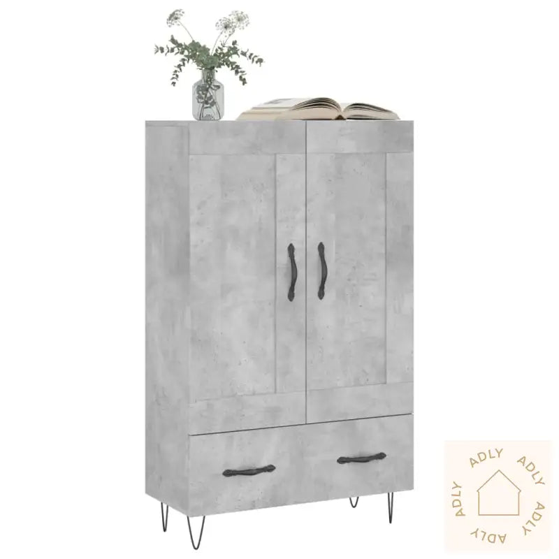 Highboard Betonggrå 69,5X31X115 Cm Konstruert Tre