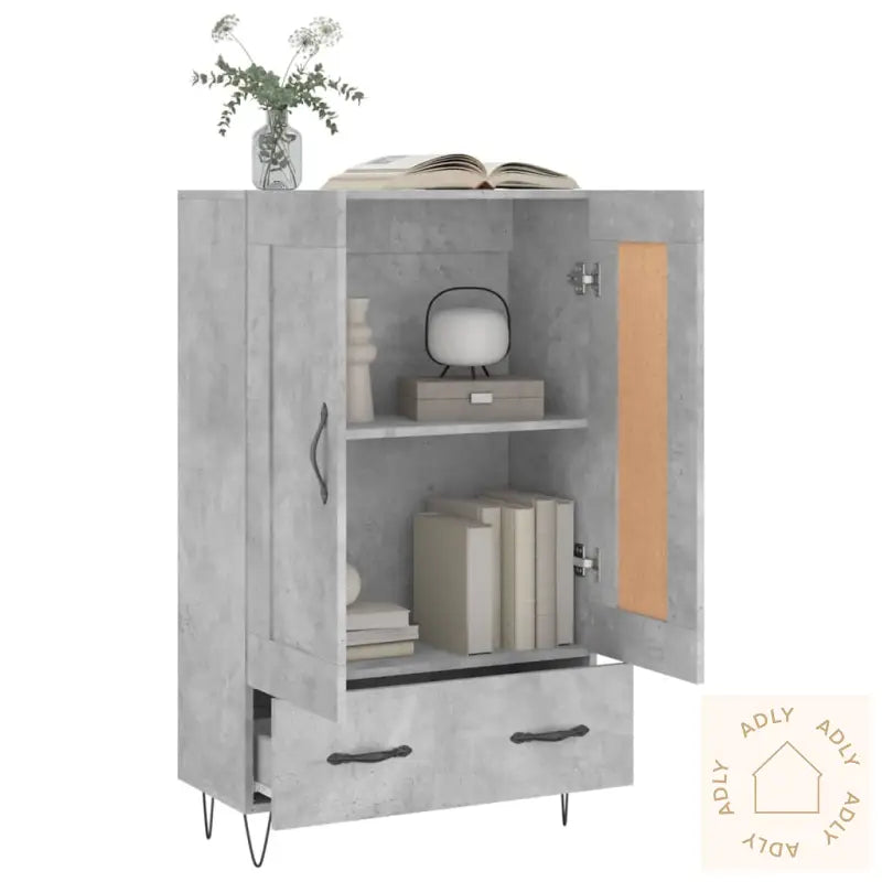 Highboard Betonggrå 69,5X31X115 Cm Konstruert Tre