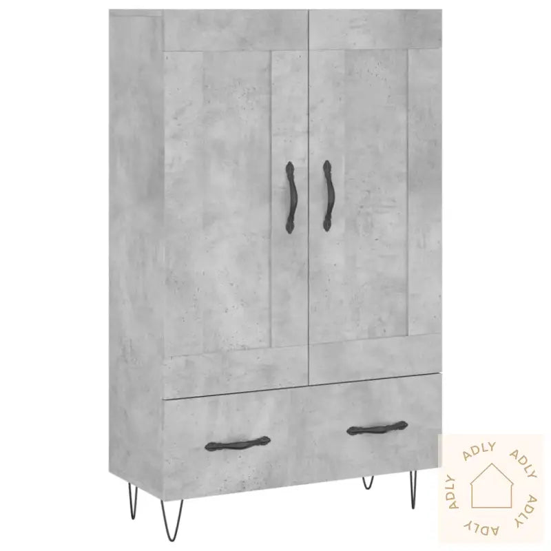 Highboard Betonggrå 69,5X31X115 Cm Konstruert Tre