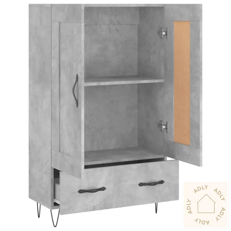 Highboard Betonggrå 69,5X31X115 Cm Konstruert Tre