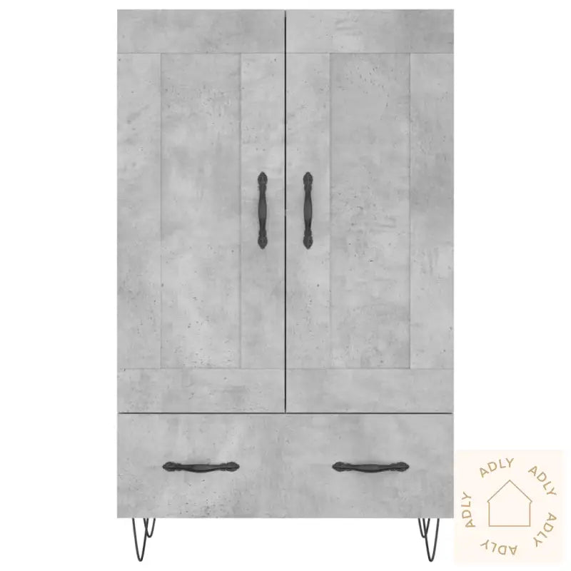 Highboard Betonggrå 69,5X31X115 Cm Konstruert Tre