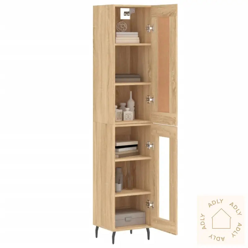 Highboard Sonoma Eik 34,5X34X180 Cm Konstruert Tre