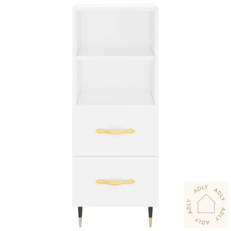 Highboard Hvit 34,5X34X180 Cm Konstruert Tre