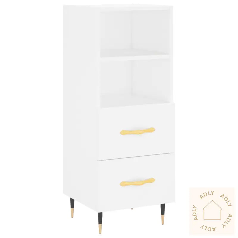 Highboard Hvit 34,5X34X180 Cm Konstruert Tre