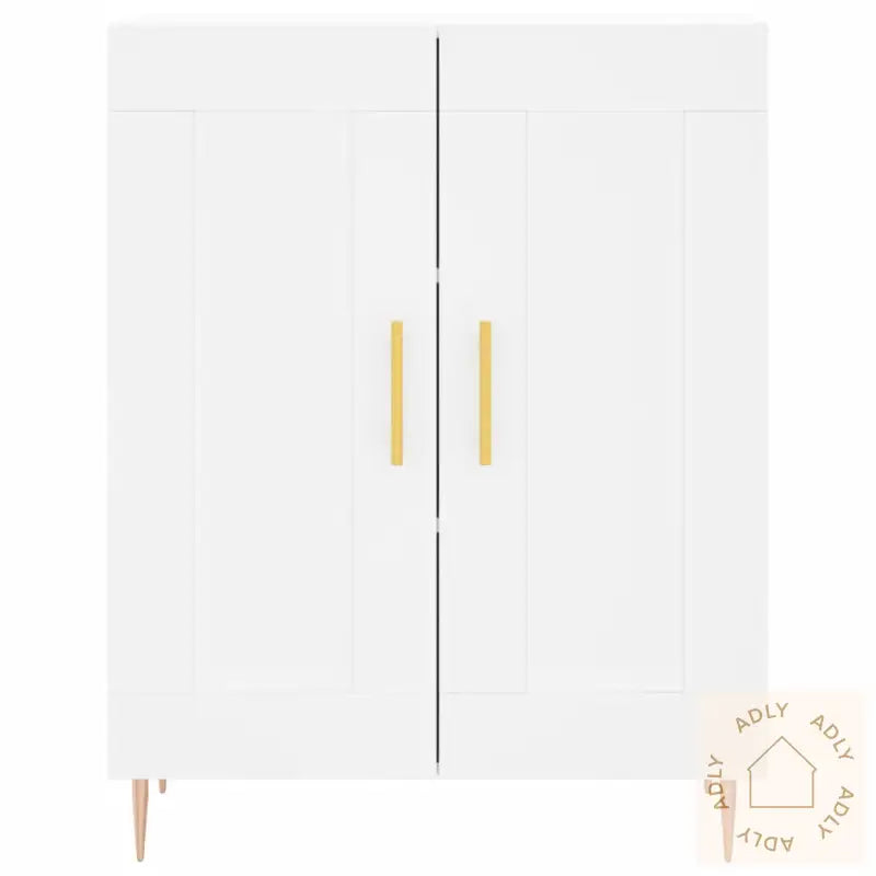 Highboard Hvit 69,5X34X180 Cm Konstruert Tre
