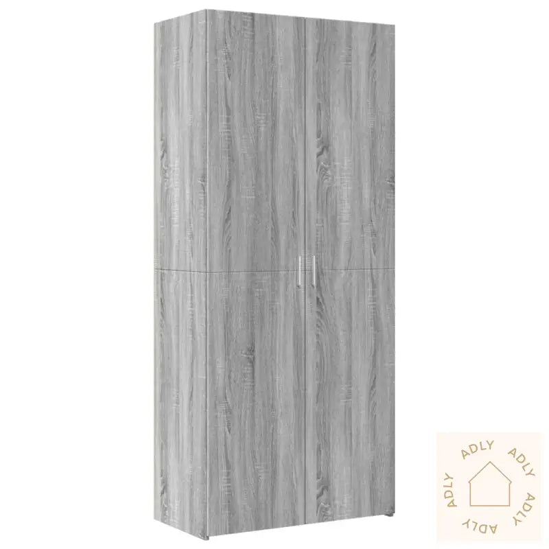 Highboard Grå Sonoma 80X42,5X185 Cm Konstruert Tre