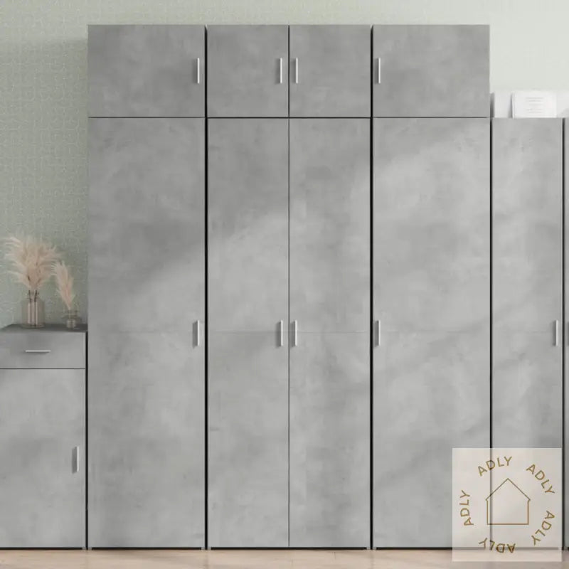 Highboard Betonggrå 70X42,5X185 Cm Konstruert Tre