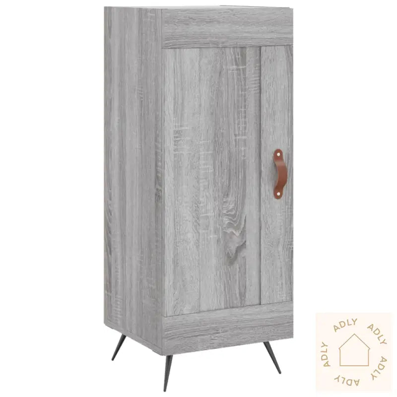 Highboard Grå Sonoma 34,5X34X180 Cm Konstruert Tre