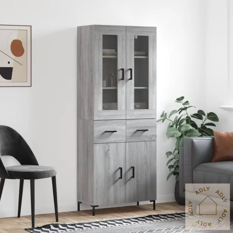 Highboard 69,5X34X180 Cm Konstruert Tre
