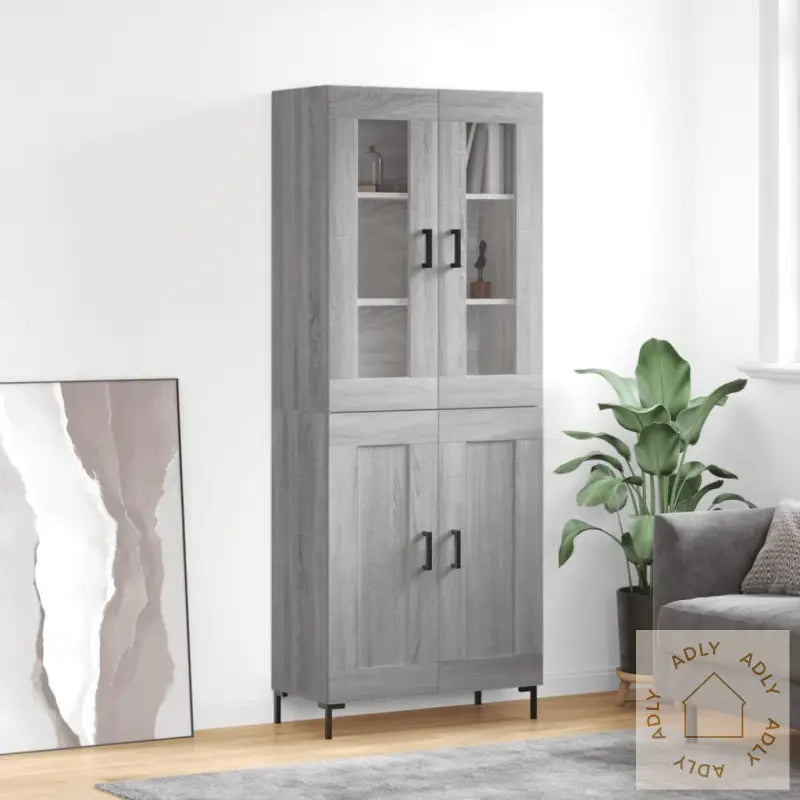 Highboard 69,5X34X180 Cm Konstruert Tre