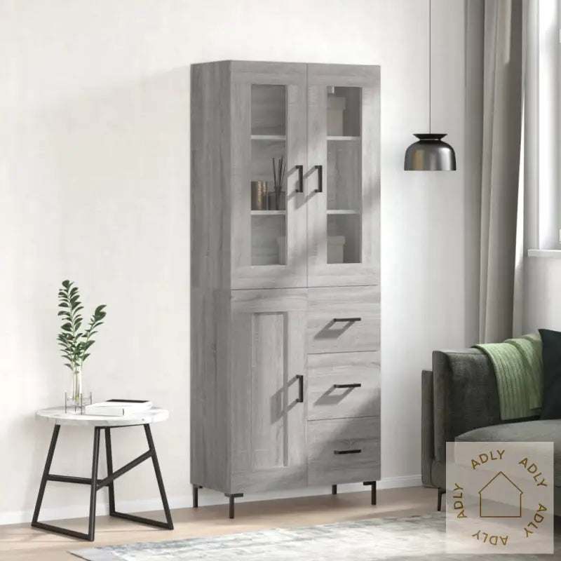 Highboard 69,5X34X180 Cm Konstruert Tre