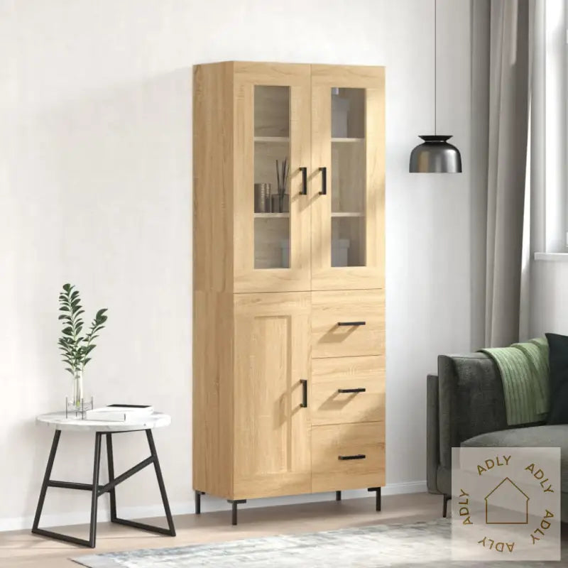 Highboard 69,5X34X180 Cm Konstruert Tre