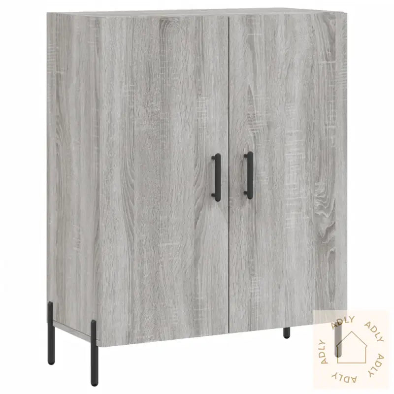 Highboard Grå Sonoma 69,5X34X180 Cm Konstruert Tre