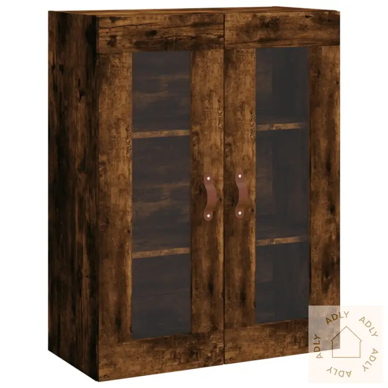 Highboard Røkt Eik 69,5X34X180 Cm Konstruert Tre