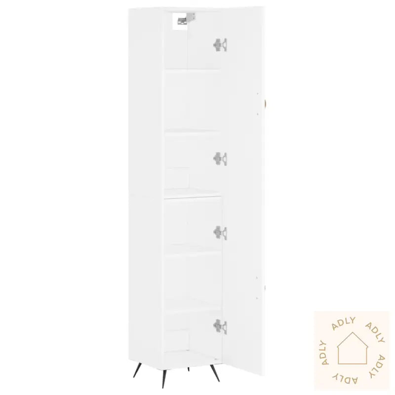 Highboard Hvit 34,5X34X180 Cm Konstruert Tre