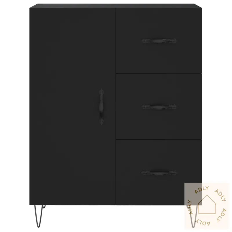 Highboard Svart 69,5X34X180 Cm Konstruert Tre
