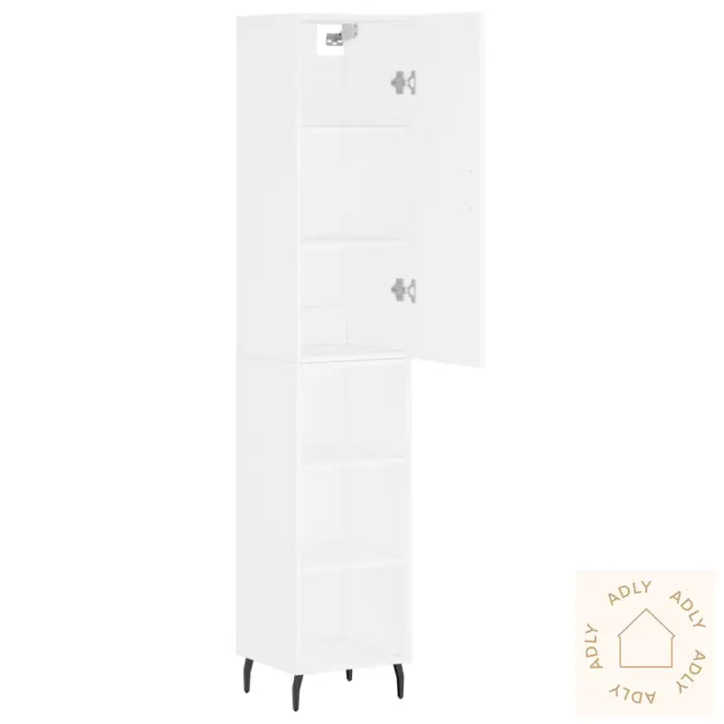 Highboard Hvit 34,5X34X180 Cm Konstruert Tre