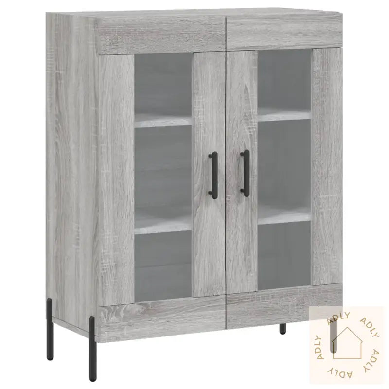 Highboard Grå Sonoma 69,5X34X180 Cm Konstruert Tre