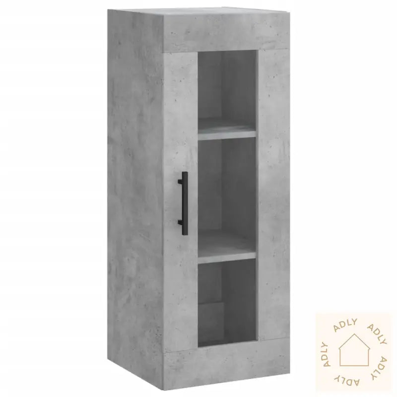 Highboard Betonggrå 34,5X34X180 Cm Konstruert Tre