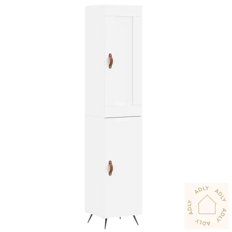 Highboard Hvit 34,5X34X180 Cm Konstruert Tre