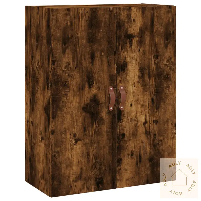 Highboard Røkt Eik 69,5X34X180 Cm Konstruert Tre