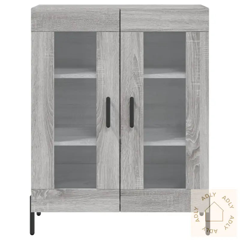 Highboard Grå Sonoma 69,5X34X180 Cm Konstruert Tre