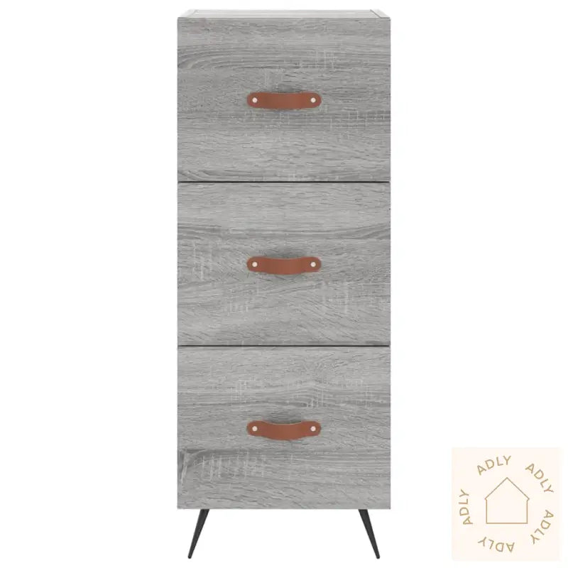 Highboard Grå Sonoma 34,5X34X180 Cm Konstruert Tre