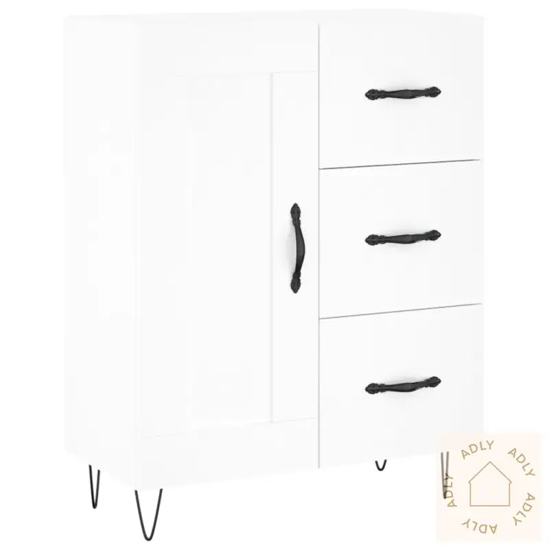 Highboard Hvit 69,5X34X180 Cm Konstruert Tre