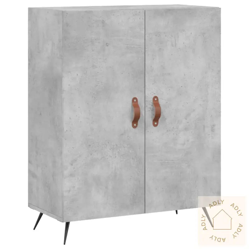 Highboard Betonggrå 69,5X34X180 Cm Konstruert Tre