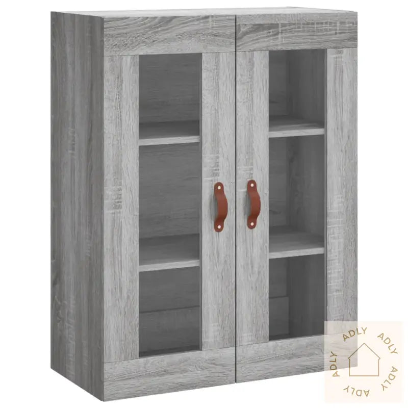 Highboard Grå Sonoma 69,5X34X180 Cm Konstruert Tre