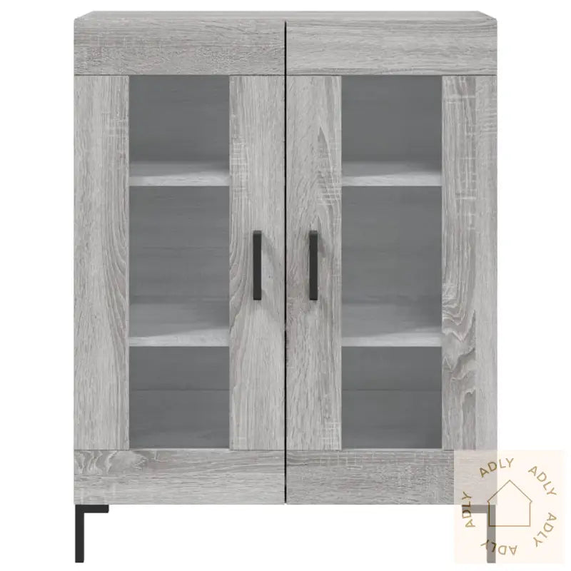 Highboard Grå Sonoma 69,5X34X180 Cm Konstruert Tre