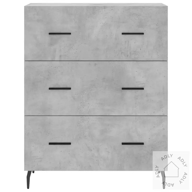 Highboard Betonggrå 69,5X34X180 Cm Konstruert Tre