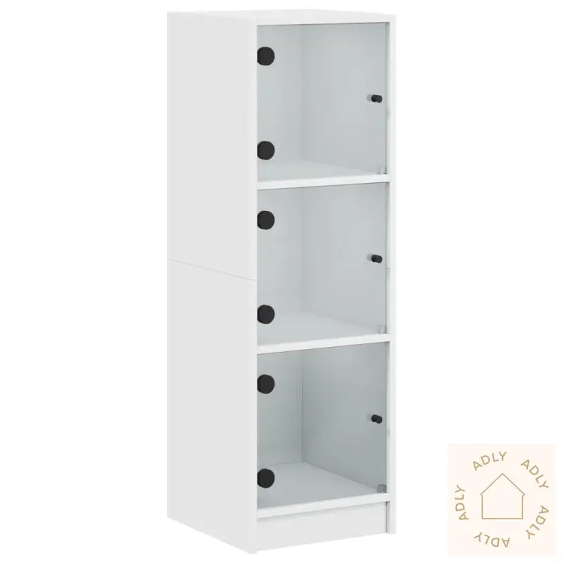 Highboard Med Glassdører Hvit 35X37X109 Cm