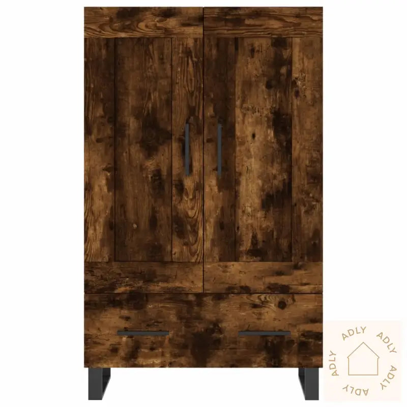 Highboard Røkt Eik 69,5X31X115 Cm Konstruert Tre