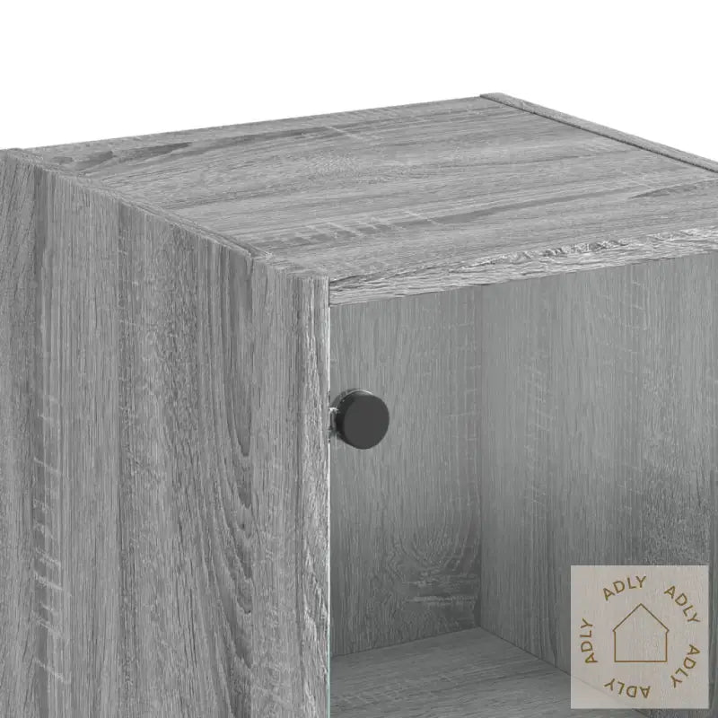 Highboard Med Glassdører Grå Sonoma 35X37X142 Cm