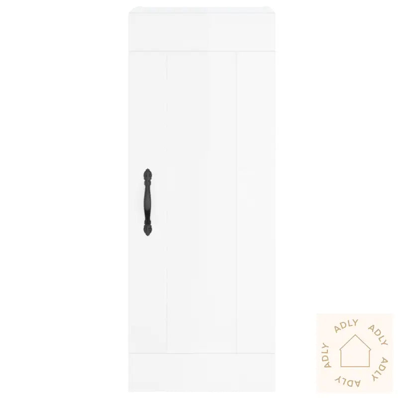 Highboard Høyglans Hvit 34,5X34X180 Cm Konstruert Tre