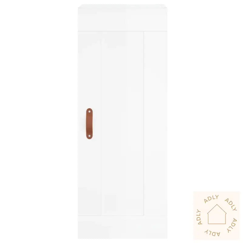Highboard Høyglans Hvit 34,5X34X180 Cm Konstruert Tre