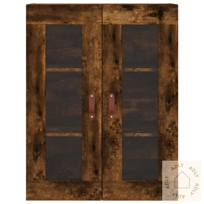 Highboard Røkt Eik 69,5X34X180 Cm Konstruert Tre