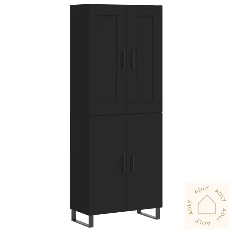 Highboard Svart 69,5X34X180 Cm Konstruert Tre