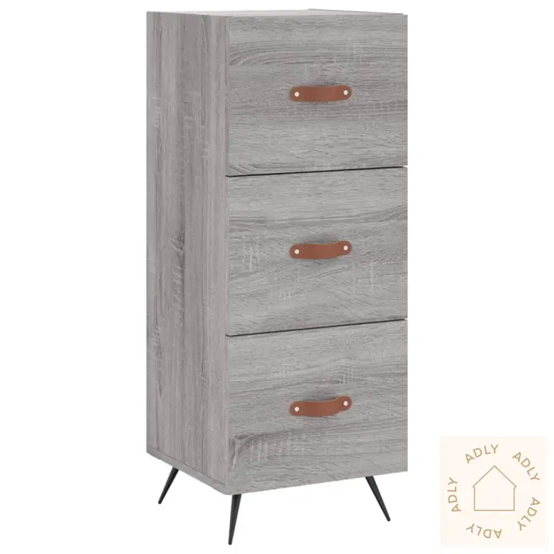 Highboard Grå Sonoma 34,5X34X180 Cm Konstruert Tre