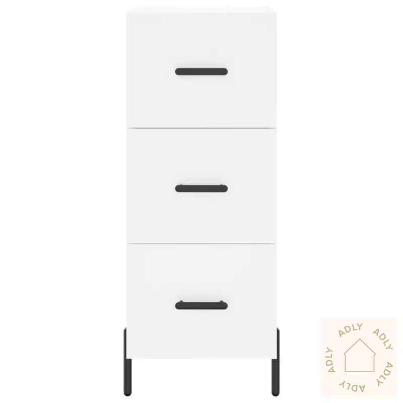 Highboard Hvit 34,5X34X180 Cm Konstruert Tre